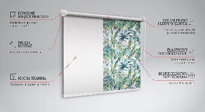 Rollo Fenster mit tropischen Blättern