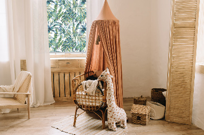 Rollo Fenster mit tropischen Blättern