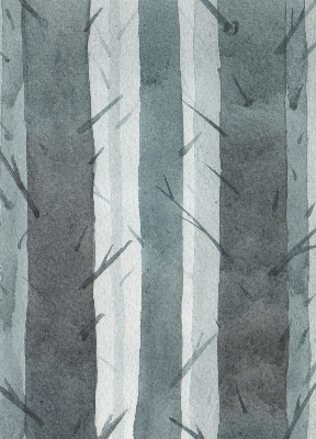 Fensterrollo mit Bäume-Motiv