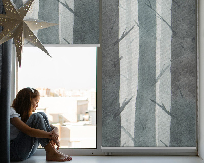 Fensterrollo mit Bäume-Motiv