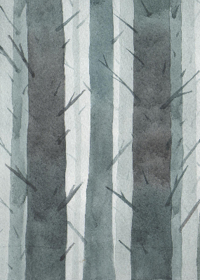 Fensterrollo mit Bäume-Motiv
