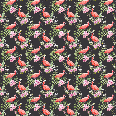 Fensterrollo innen mit Flamingos auf Pflanzen
