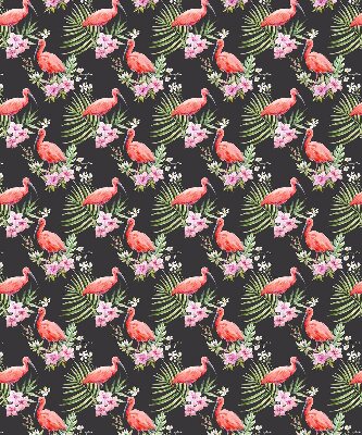 Fensterrollo innen mit Flamingos auf Pflanzen