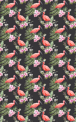Fensterrollo innen mit Flamingos auf Pflanzen