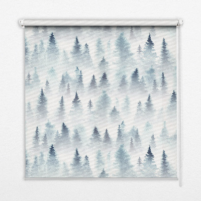 Fensterrollo innen im Design Wald im Nebel