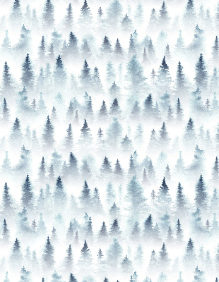 Fensterrollo innen im Design Wald im Nebel