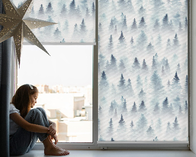Fensterrollo innen im Design Wald im Nebel