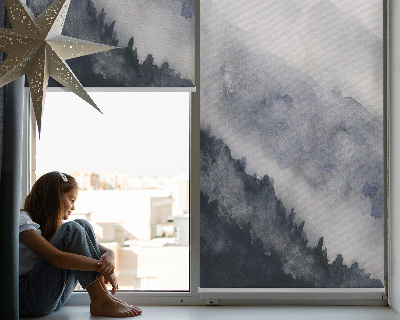 Fensterrollo nebelige Berge