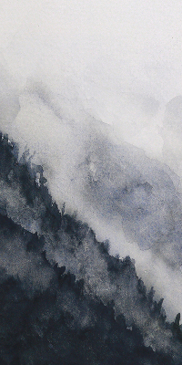 Fensterrollo nebelige Berge