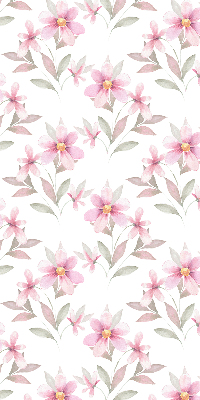 Rollo Fenster mit rosa Blüten