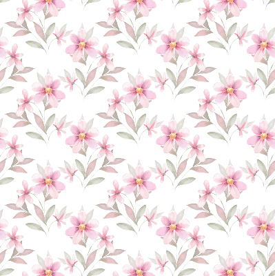 Rollo Fenster mit rosa Blüten