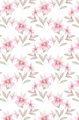 Rollo Fenster mit rosa Blüten