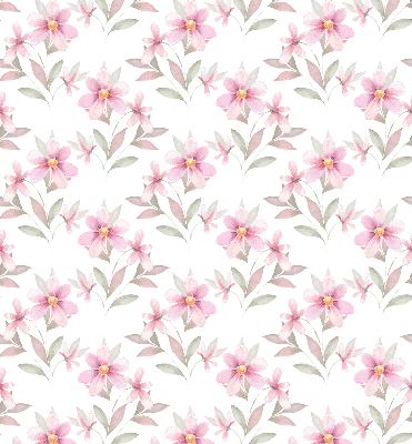 Rollo Fenster mit rosa Blüten