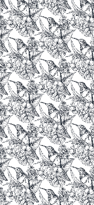 Fensterrollo mit gezeichneten Blumen