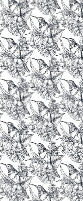 Fensterrollo mit gezeichneten Blumen