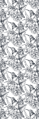Fensterrollo mit gezeichneten Blumen