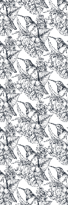 Fensterrollo mit gezeichneten Blumen