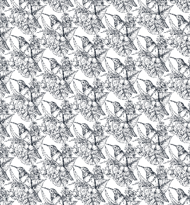 Fensterrollo mit gezeichneten Blumen