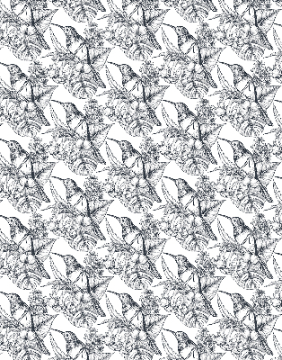 Fensterrollo mit gezeichneten Blumen