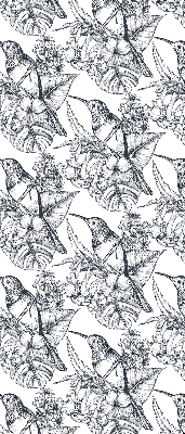Fensterrollo mit gezeichneten Blumen