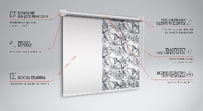 Fensterrollo mit gezeichneten Blumen