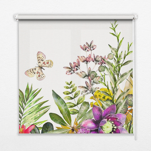 Fensterrollo innen blumen