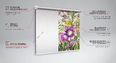Fensterrollo innen blumen