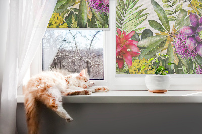 Fensterrollo innen blumen