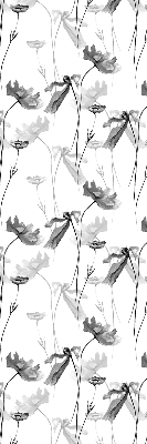 Rollo Fenster mit Zeichnungen von Blumen