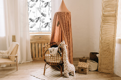 Rollo Fenster mit Zeichnungen von Blumen