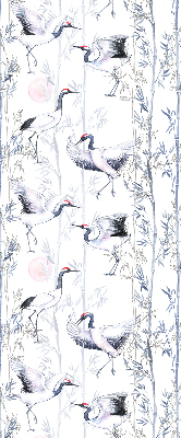 Fensterrollo mit Reiher- und Baummotiv