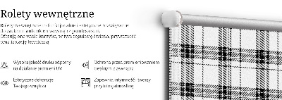 Fensterrollo in grauem Tartan-Muster