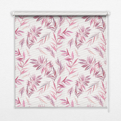 Fensterrollo in Rosa mit Blattmotiv
