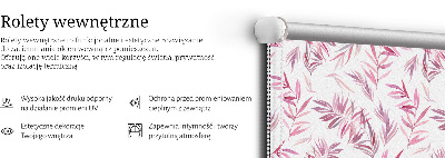 Fensterrollo in Rosa mit Blattmotiv