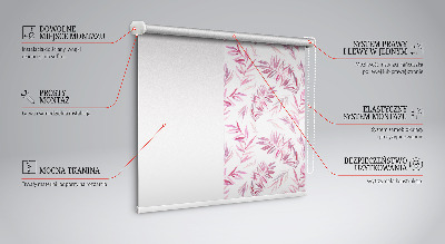 Fensterrollo in Rosa mit Blattmotiv