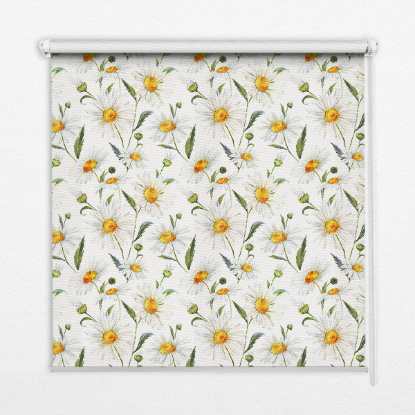 Fensterrollo mit Gänseblümchen-Motiv