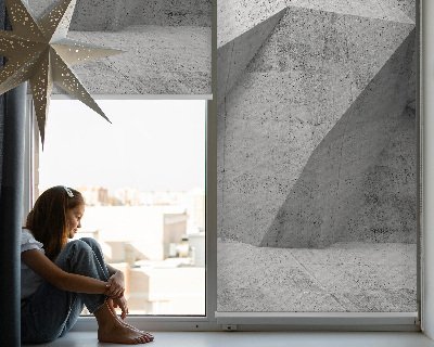 Fensterrollo innen mit 3D-Steinwand-Motiv