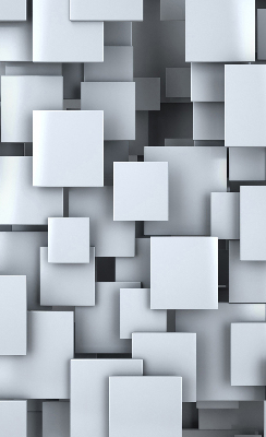 Rollo Fenster in grauer 3D-Quadrat-Optik