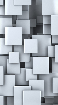 Rollo Fenster in grauer 3D-Quadrat-Optik