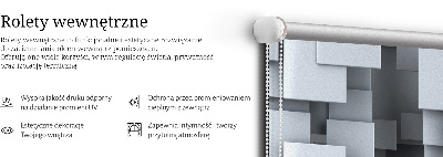 Rollo Fenster in grauer 3D-Quadrat-Optik