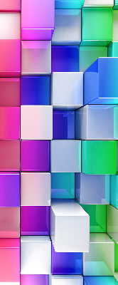 Fensterrollo bunte 3D-Würfel