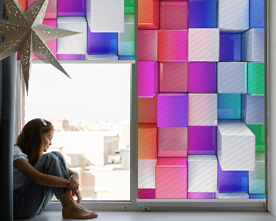 Fensterrollo bunte 3D-Würfel