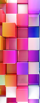 Fensterrollo bunte 3D-Würfel