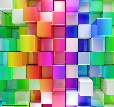 Fensterrollo bunte 3D-Würfel