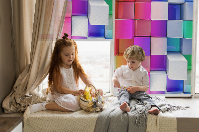 Fensterrollo bunte 3D-Würfel