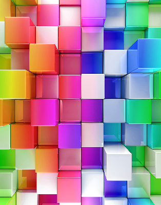 Fensterrollo bunte 3D-Würfel