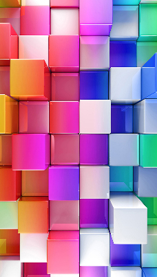 Fensterrollo bunte 3D-Würfel
