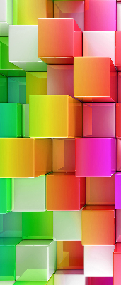 Fensterrollo bunte 3D-Würfel