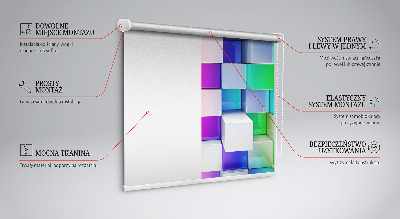 Fensterrollo bunte 3D-Würfel