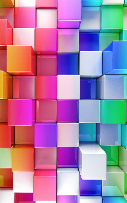 Fensterrollo bunte 3D-Würfel